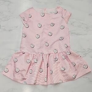 Monnalisa Pink Polka Dot Dress Toddler Size 2